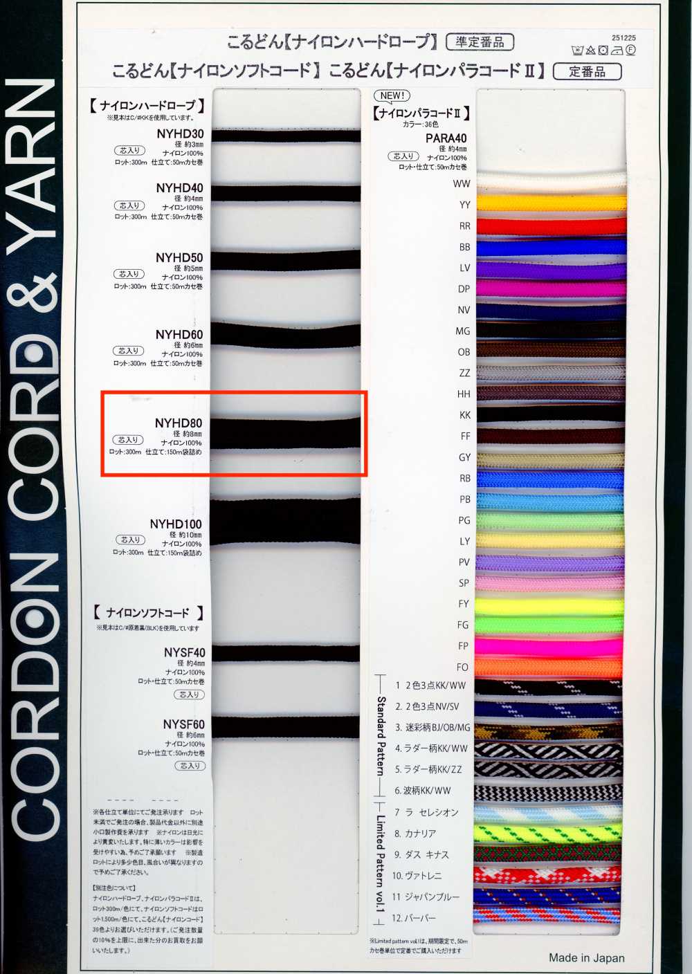 NYHD80 Nylon Hard Rope 80MM With Core[Ribbons, Tapes, And Cords]