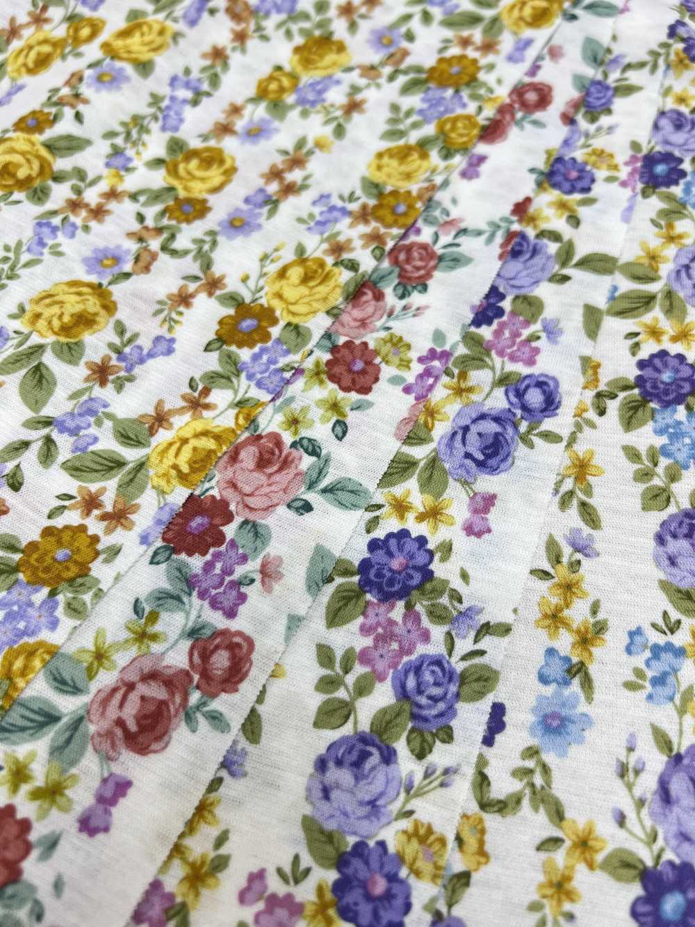55051-4 60/2 Gas-fired Mercerized Cotton Jersey Small Flower Pattern[Textile / Fabric] SAKURA COMPANY