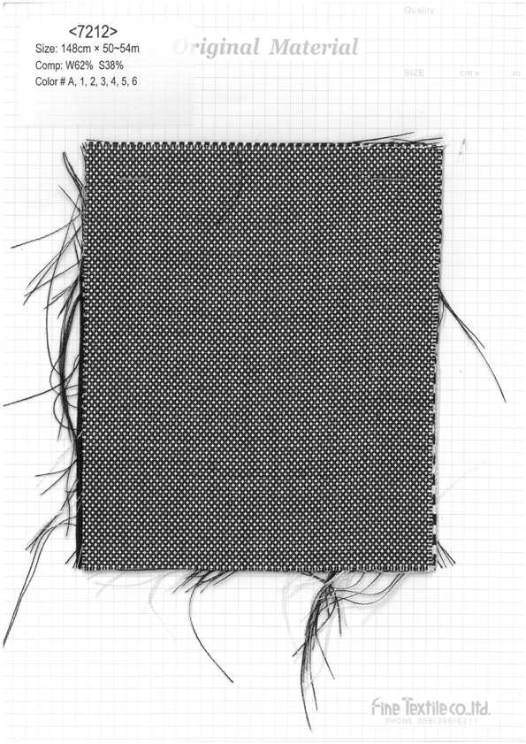 7212 Wool Silk Black And White Corner[Textile / Fabric] Fine Textile