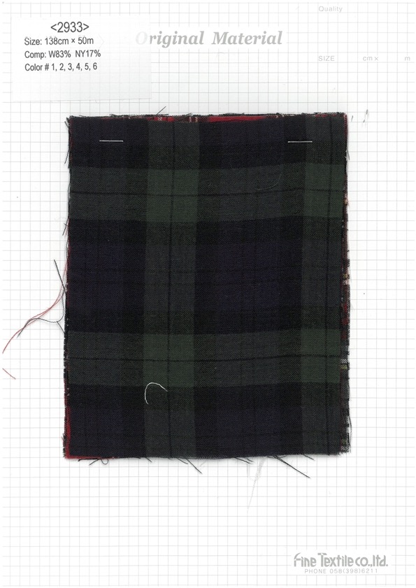 2933 Wool Gauze Check[Textile / Fabric] Fine Textile