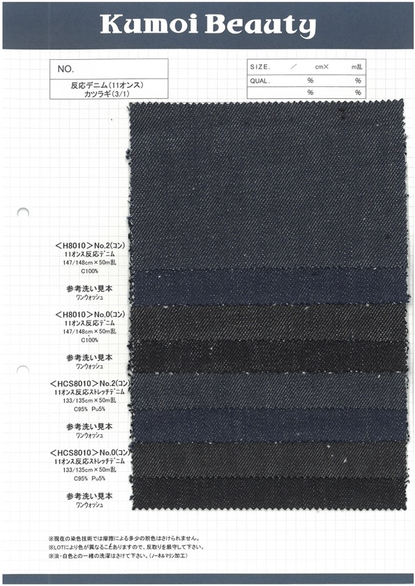 HCS8010 11oz Roll Stretch Denim[Textile / Fabric] Kumoi Beauty (Chubu Velveteen Corduroy)