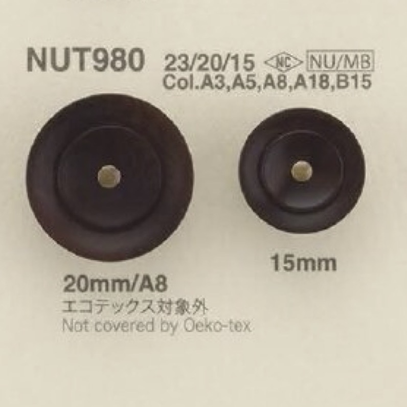 NUT980 Brass/nut Round Jumper Button IRIS