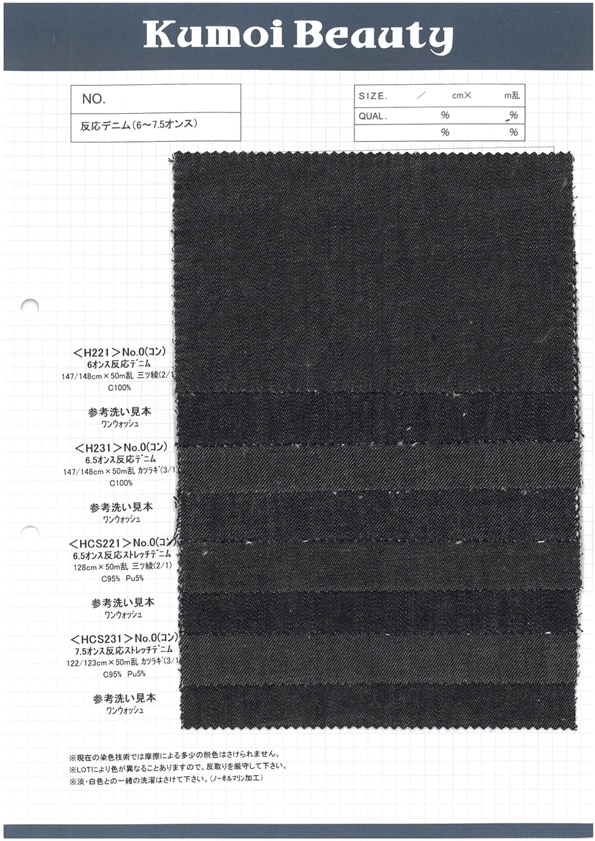 HCS231 7.5 Oz Roll Stretch Denim Drill(3/1)[Textile / Fabric] Kumoi Beauty (Chubu Velveteen Corduroy)