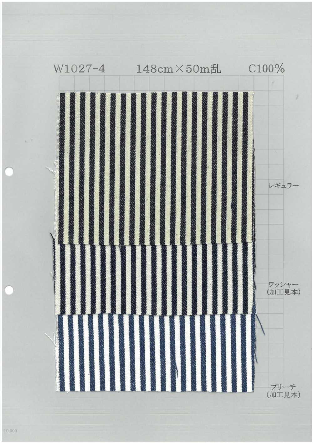 W1027-4 Cotton Bold Stripe Denim[Textile / Fabric] Yoshiwa Textile