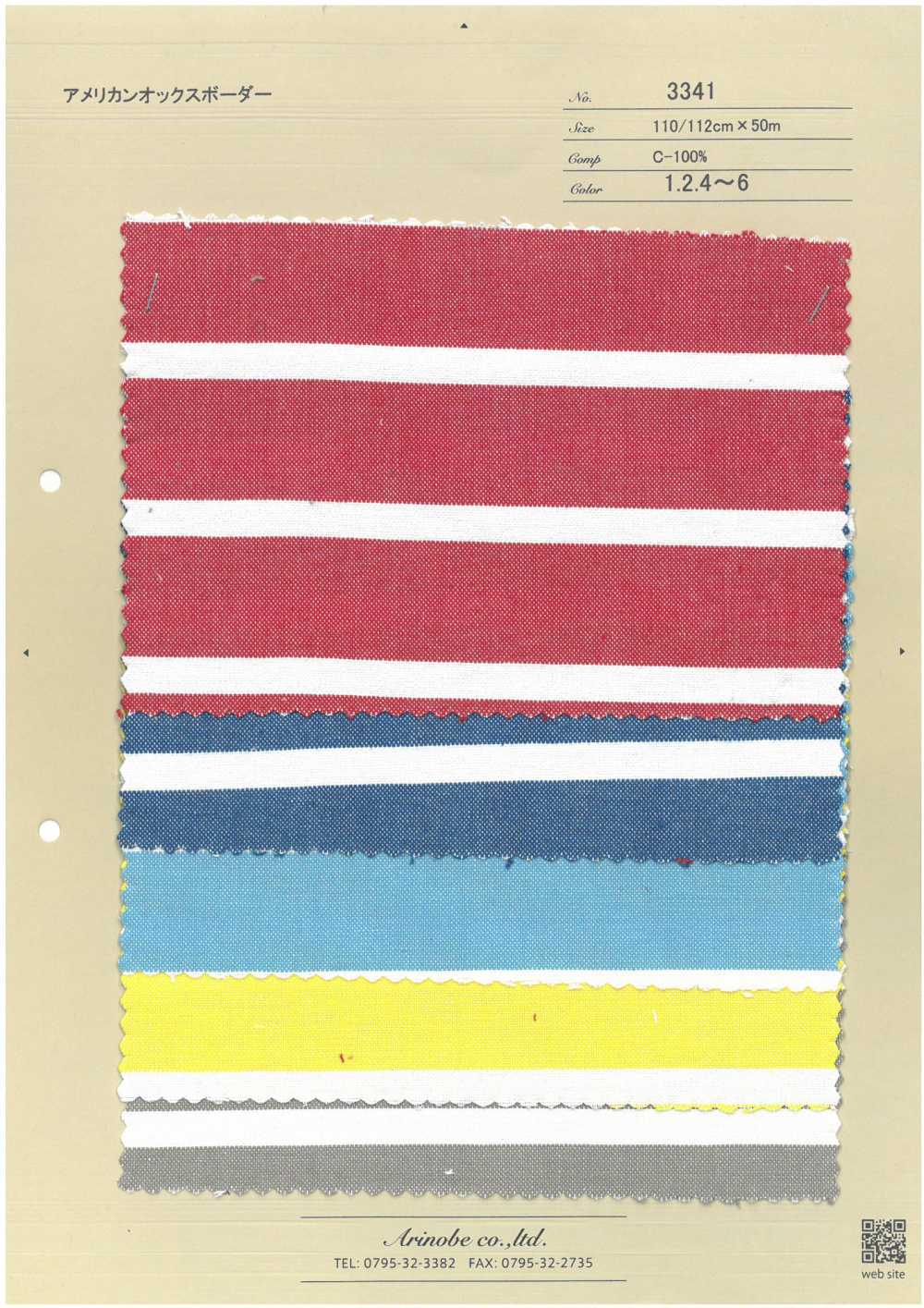 3341 American Oxford Horizontal Stripes[Textile / Fabric] ARINOBE CO., LTD.