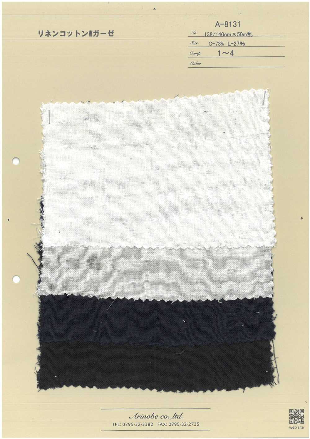 A-8131 Linen Cotton Double Gauze[Textile / Fabric] ARINOBE CO., LTD.