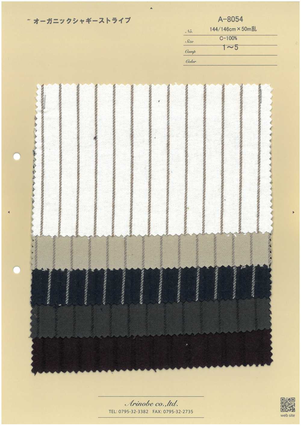 A-8054 Organic Shaggy Stripe[Textile / Fabric] ARINOBE