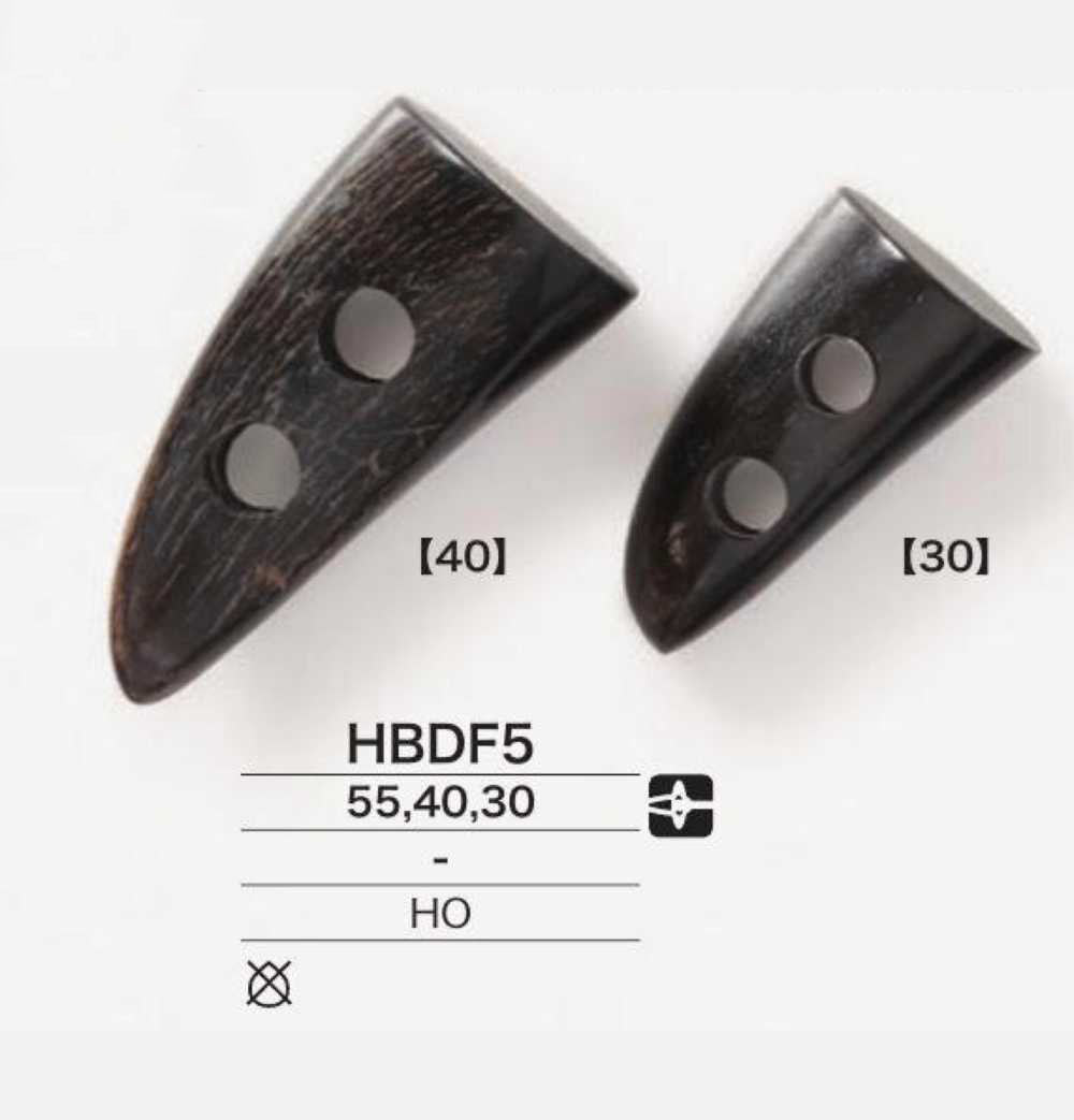 HBDF5 Real Buffalo Horn Toggle Button IRIS