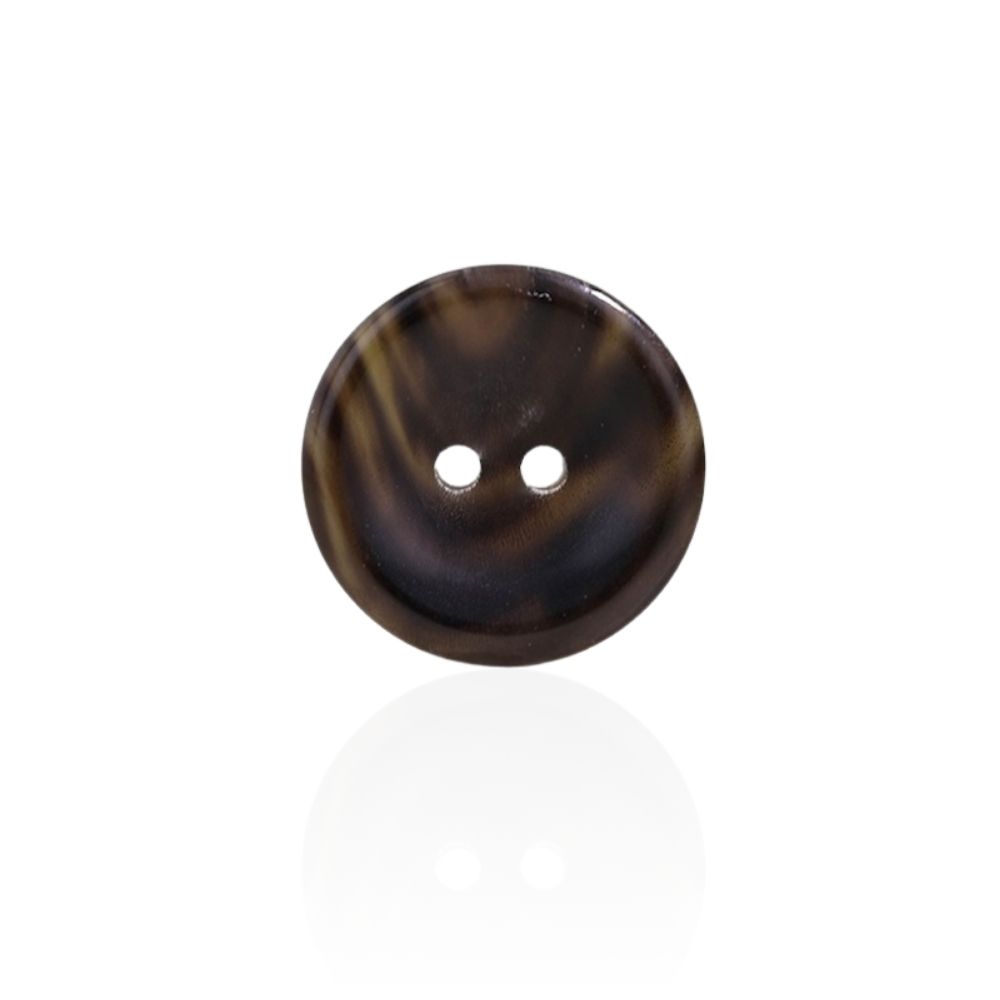 HB701 Real Buffalo Horn Buffalo Button With Two Front Holes IRIS