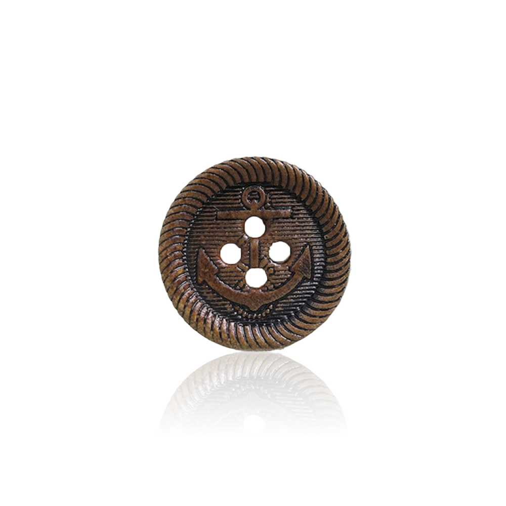 HB450 Real Buffalo Horn Button With 4 Holes On The Front IRIS