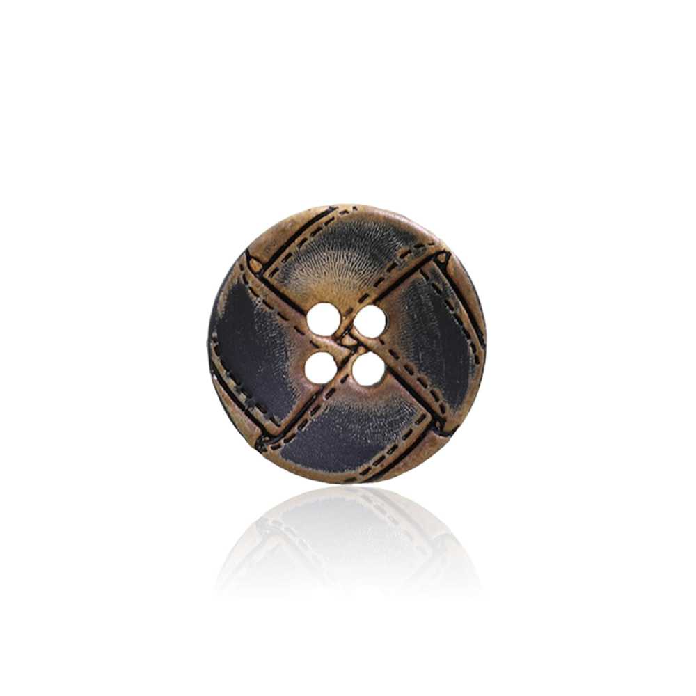 HB400 Real Buffalo Horn Button With 4 Holes On The Front IRIS