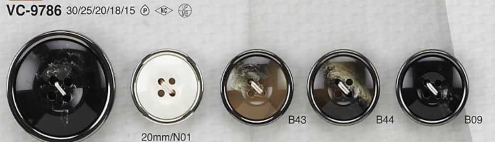 VC9786 Polyester Resin/brass 4-hole Button IRIS