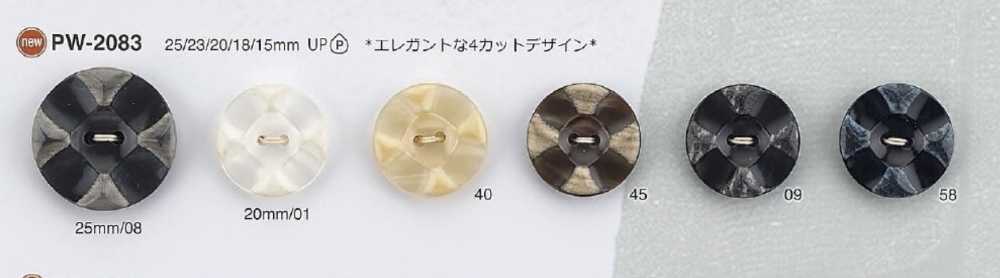 PW2083 Polyester Resin Two-hole Button IRIS