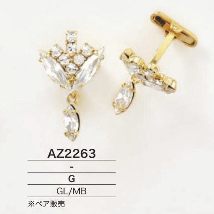 AZ2263 Glass/brass Cufflinks[Miscellaneous Goods And Others] IRIS