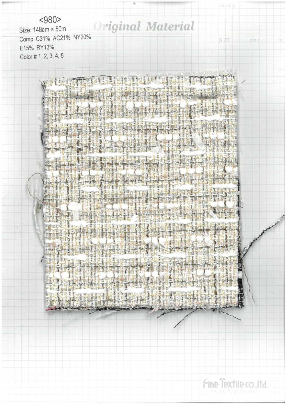 980 Fancy Yarn Summer Tweed[Textile / Fabric] Fine Textile
