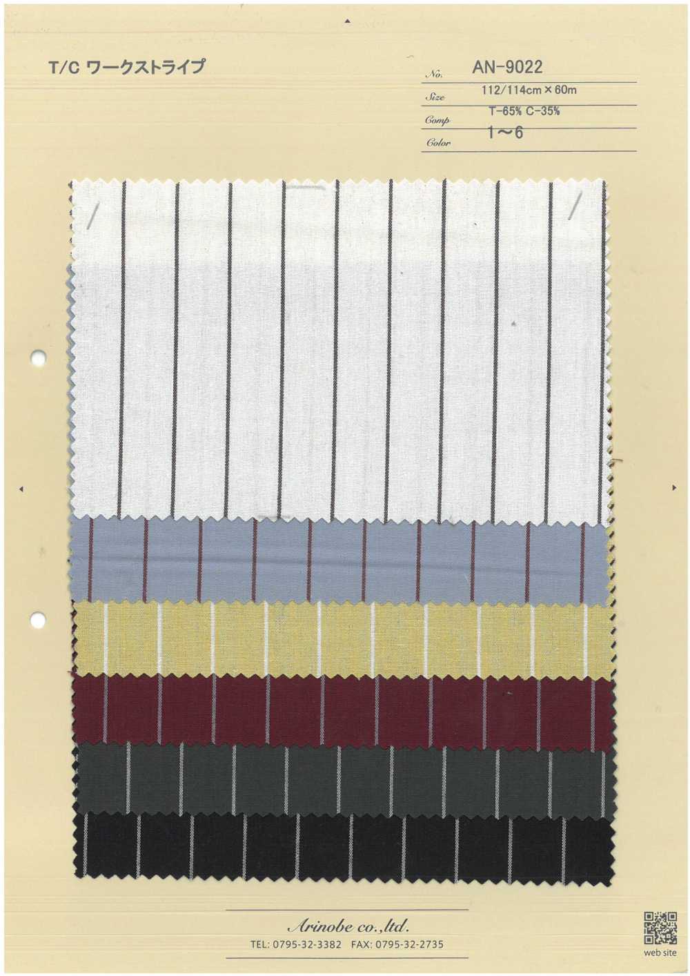 AN-9022 T/C Work Stripe[Textile / Fabric] ARINOBE CO., LTD.