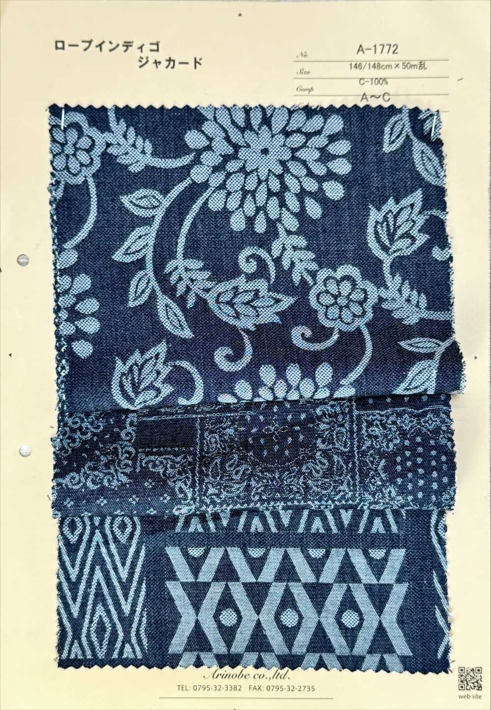 A-1772 Rope Indigo Jacquard[Textile / Fabric] ARINOBE CO., LTD.