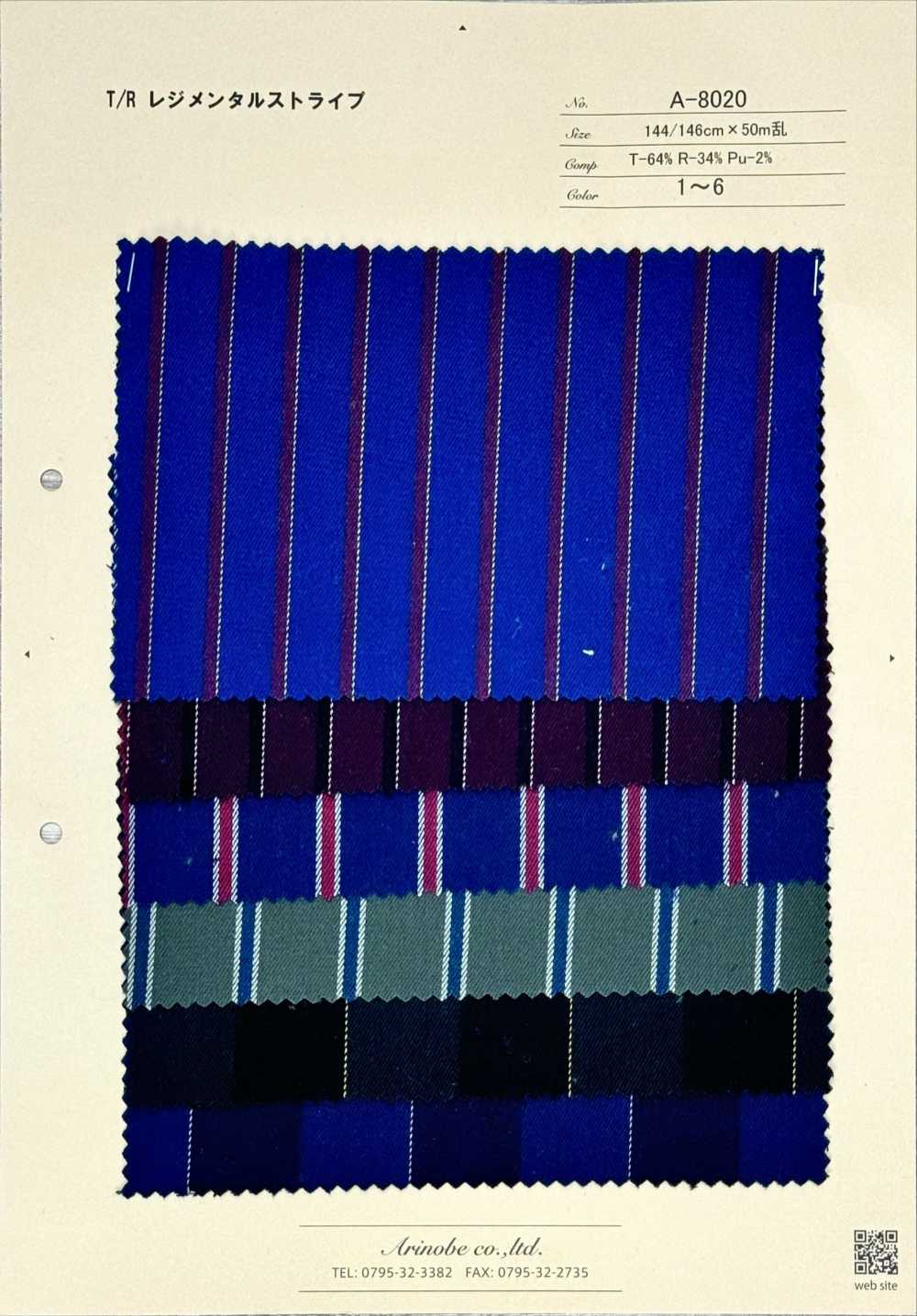 A-8020 T/R Regimental Stripes[Textile / Fabric] ARINOBE CO., LTD.