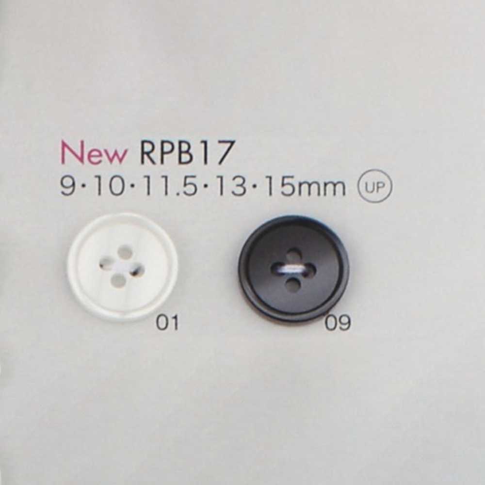 RPB17 Made In Japan Recycled PET Resin Buttons 4 Holes With Edges DAIYA BUTTON