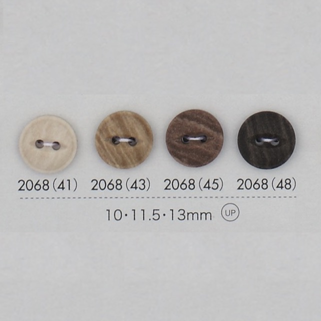 2068 Polyester Resin Bordered Two-hole Button