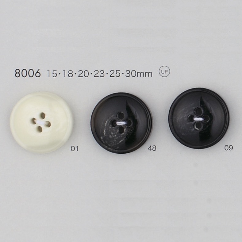 8006 Polyester Resin Bordered 4-hole Button DAIYA BUTTON