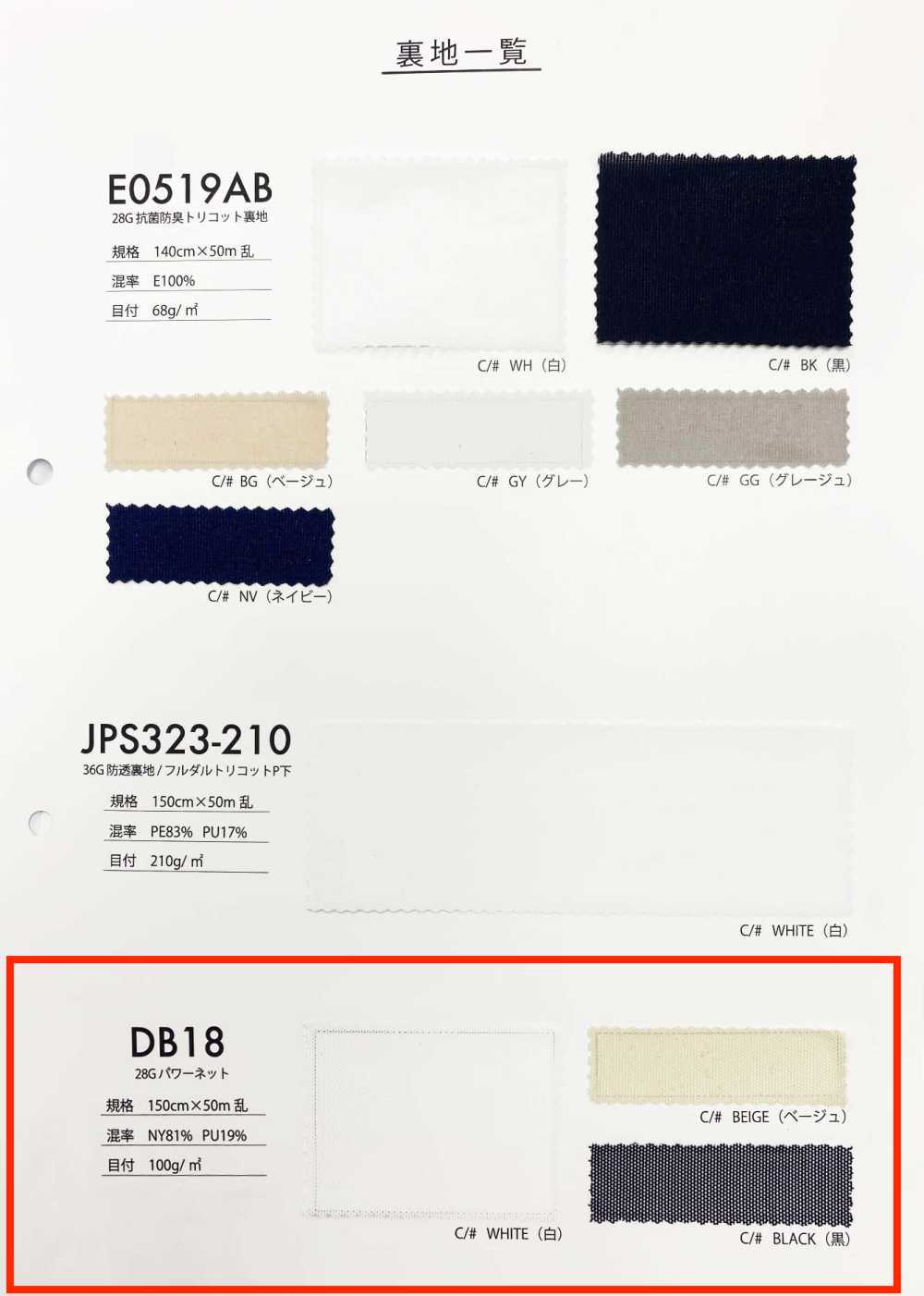 DB18 28G Power Net[Textile / Fabric] Uesugi