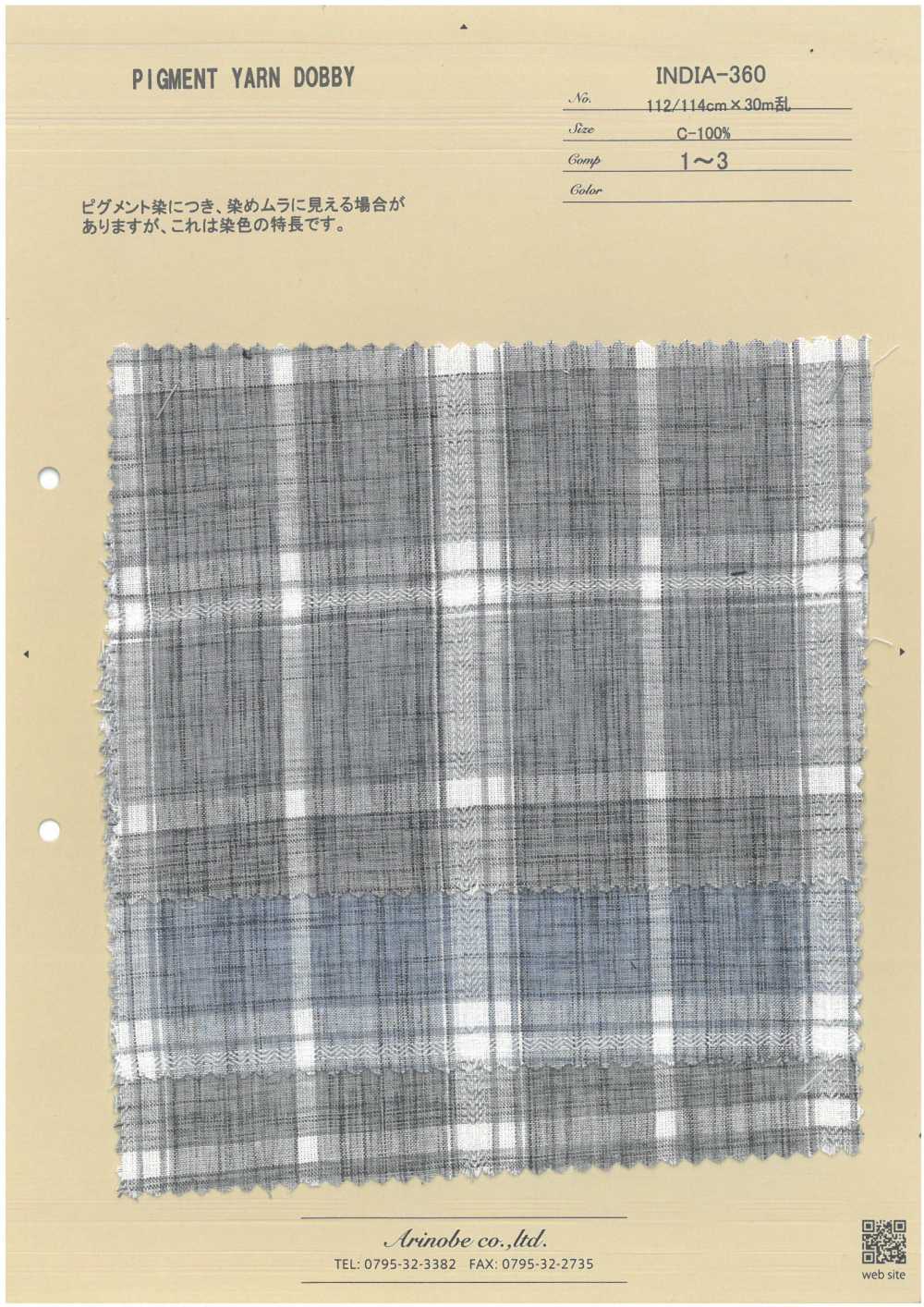 INDIA-360 PIGMENT YARN DOBBY[Textile / Fabric] ARINOBE CO., LTD.