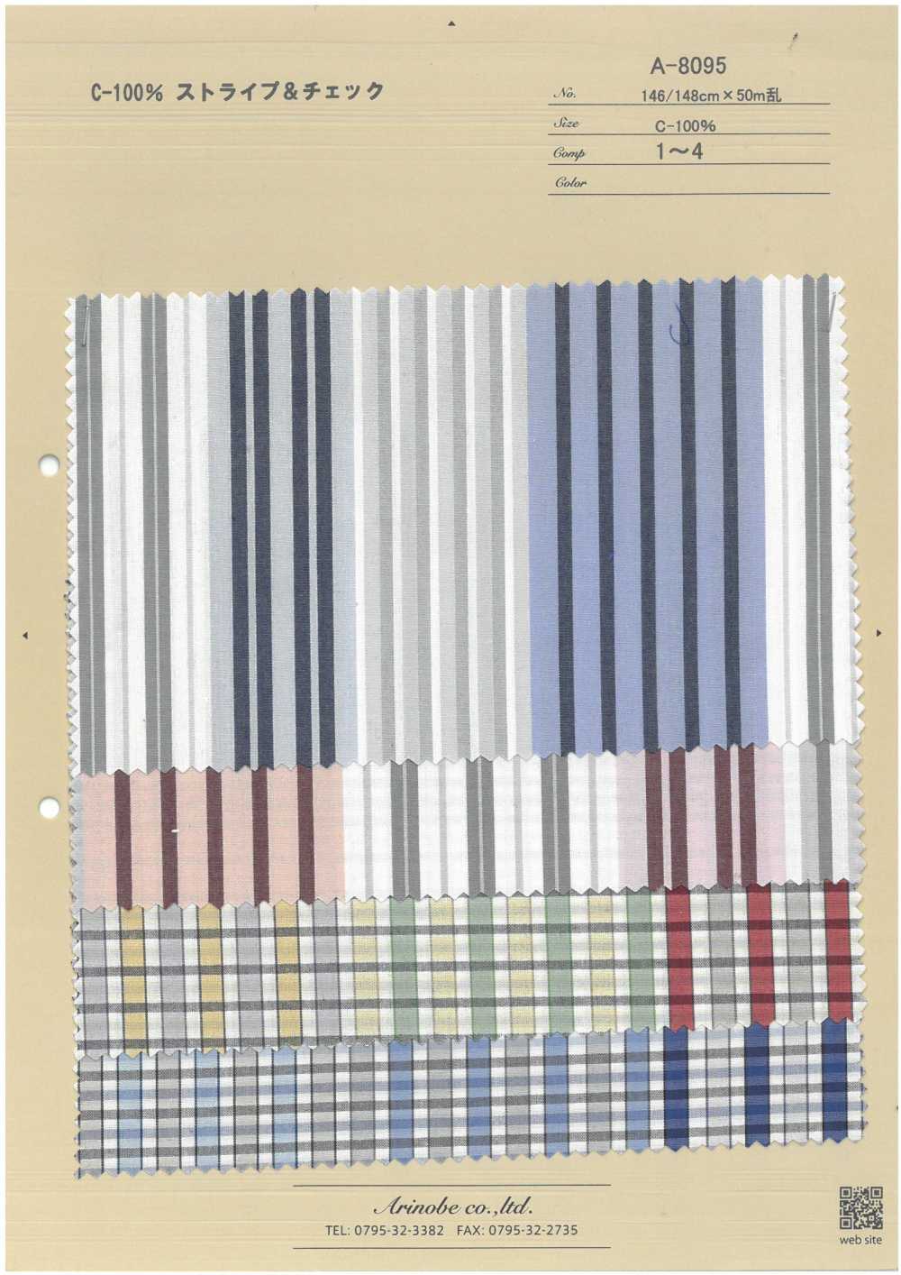 A-8095 C-100% Stripes & Checks[Textile / Fabric] ARINOBE CO., LTD.