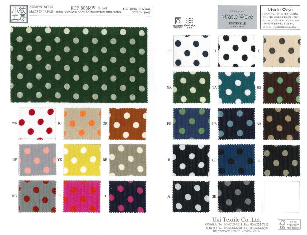 KCP808MW-DK-3 Cotton 80 Lawn Miracle Wave Print[Textile / Fabric] Uni Textile