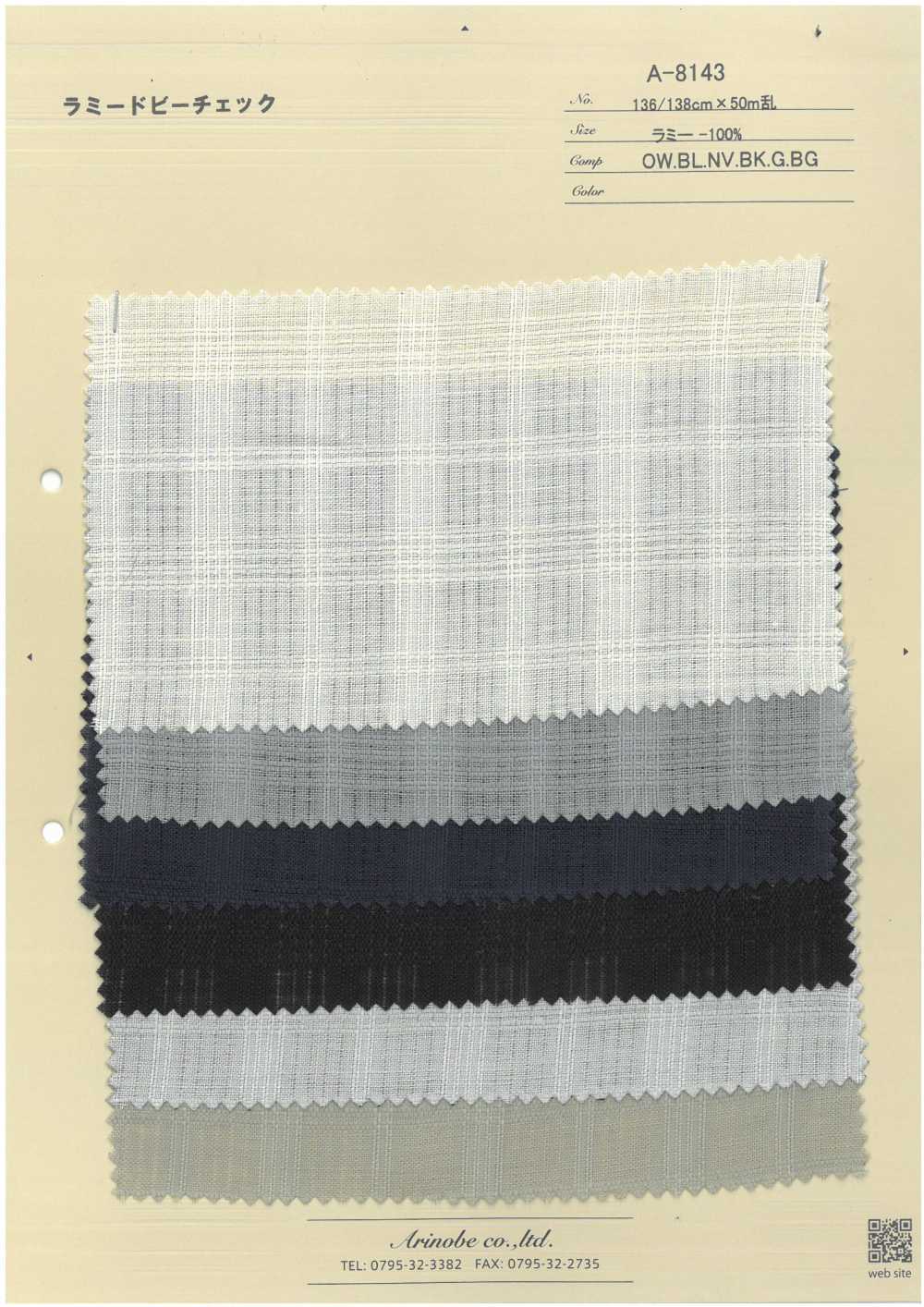 A-8143 Ramie Dobby Check[Textile / Fabric] ARINOBE CO., LTD.