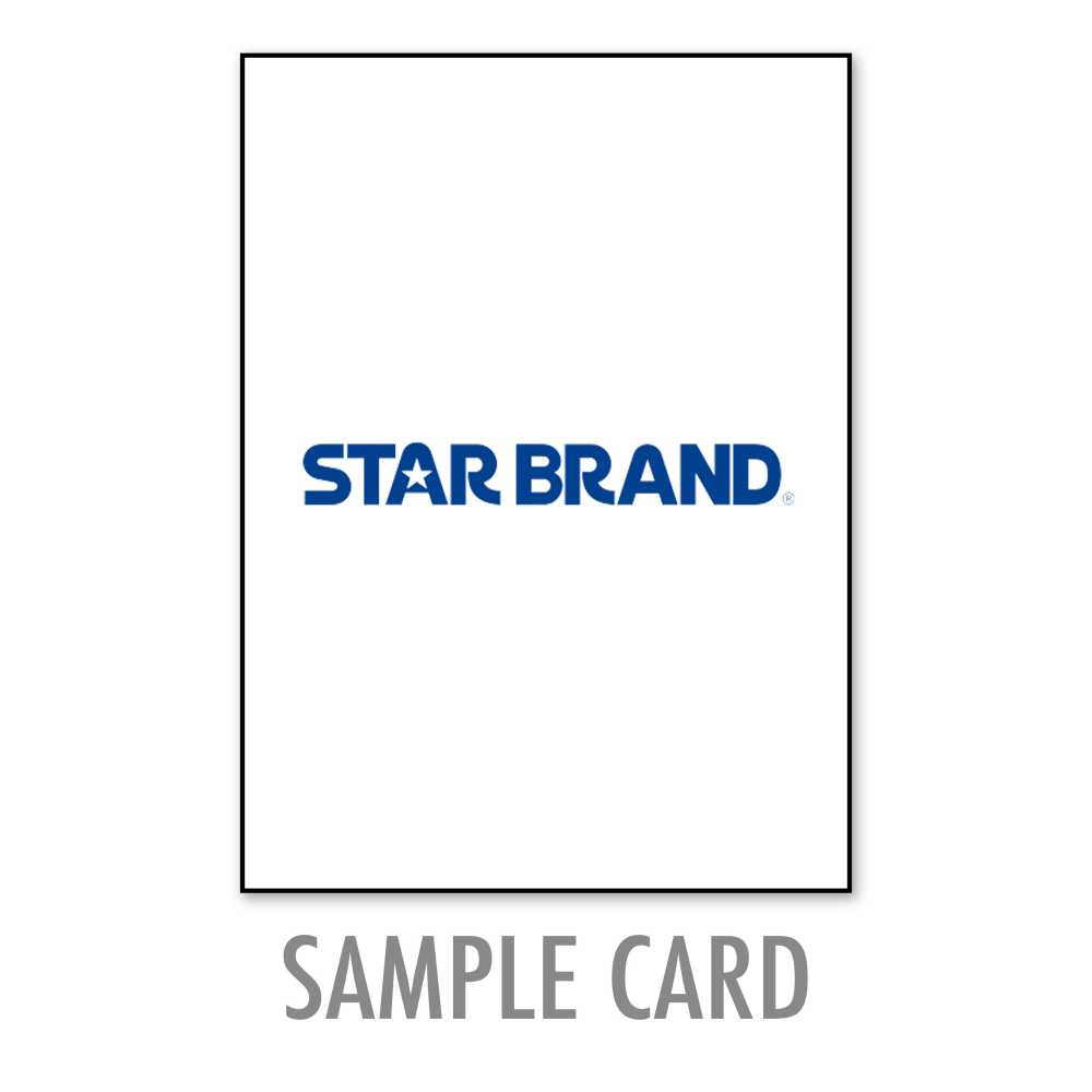 STARBRAND-SAMPLE3 STAR BRAND Sample Card