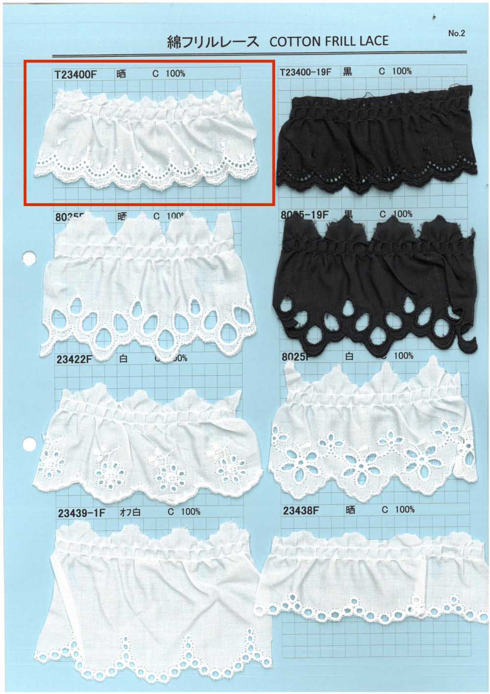 T23400F Cotton Ruffle Lace Kyowa Lace