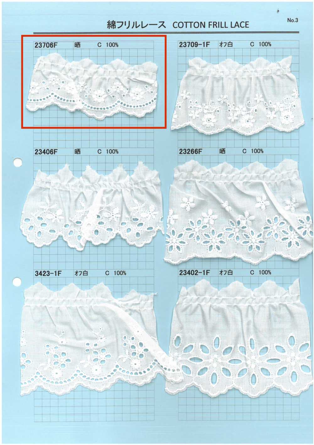 23706F Cotton Ruffle Lace Kyowa Lace