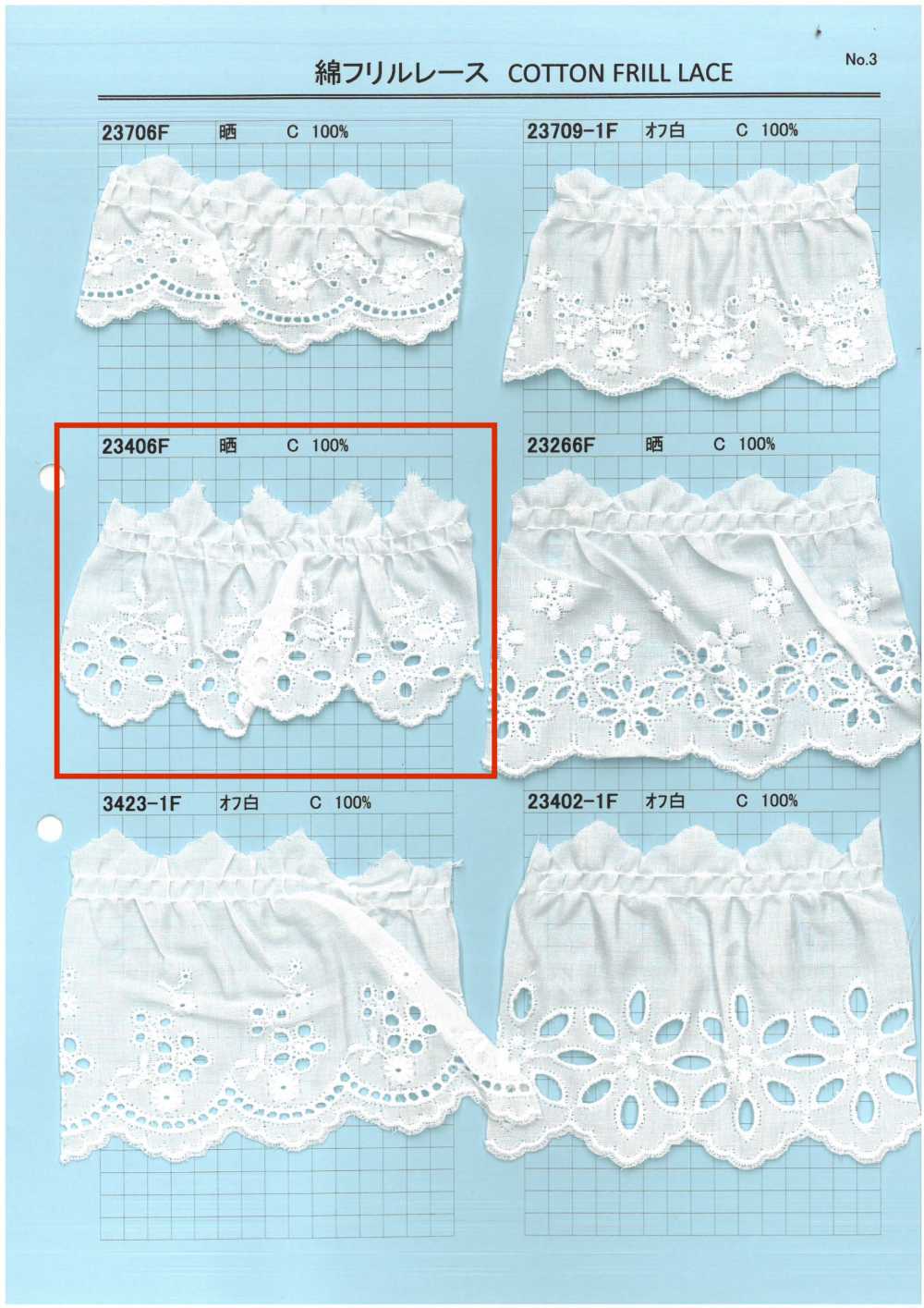 23406F Cotton Ruffle Lace Kyowa Lace