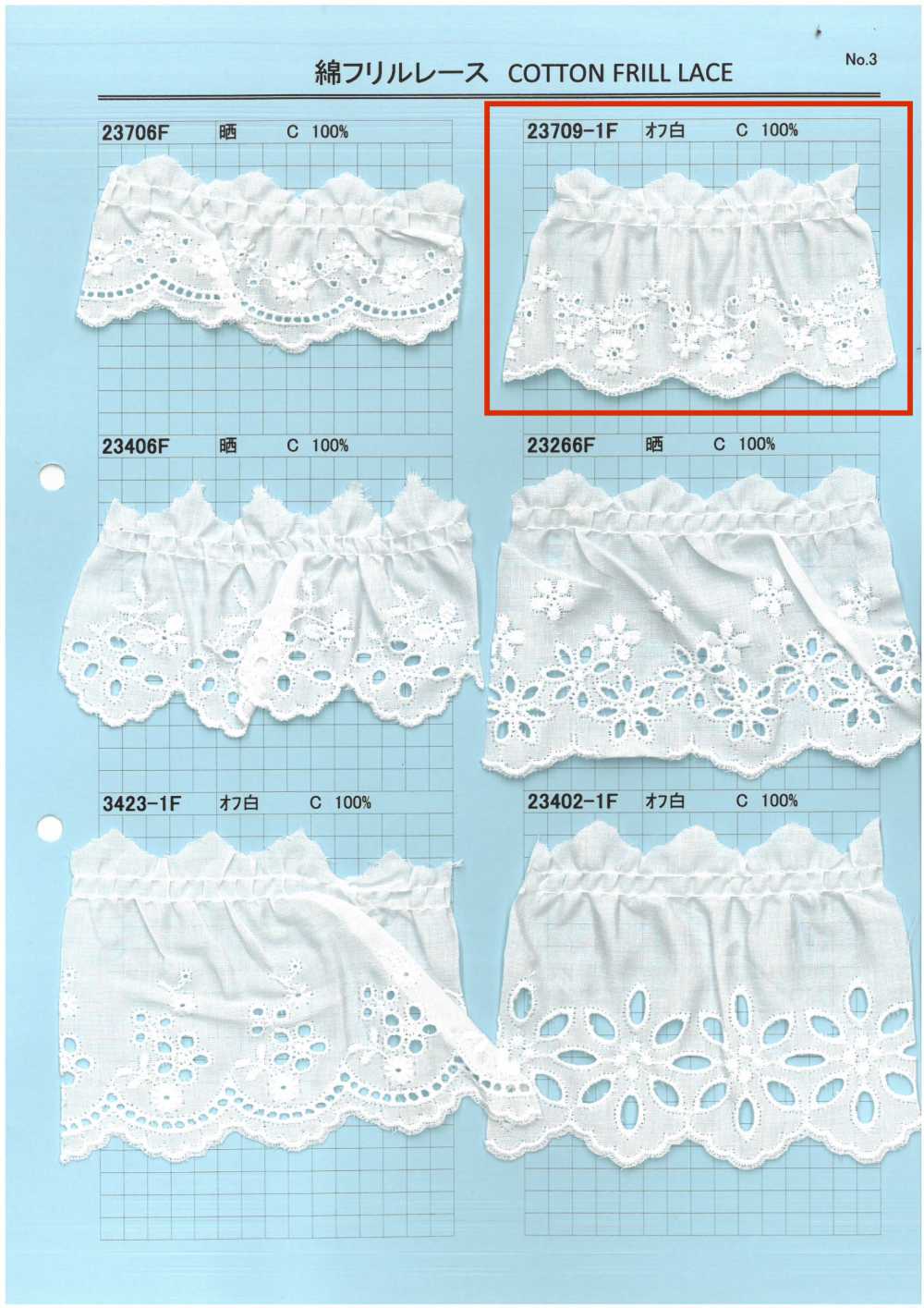 23709-1F Cotton Ruffle Lace Kyowa Lace