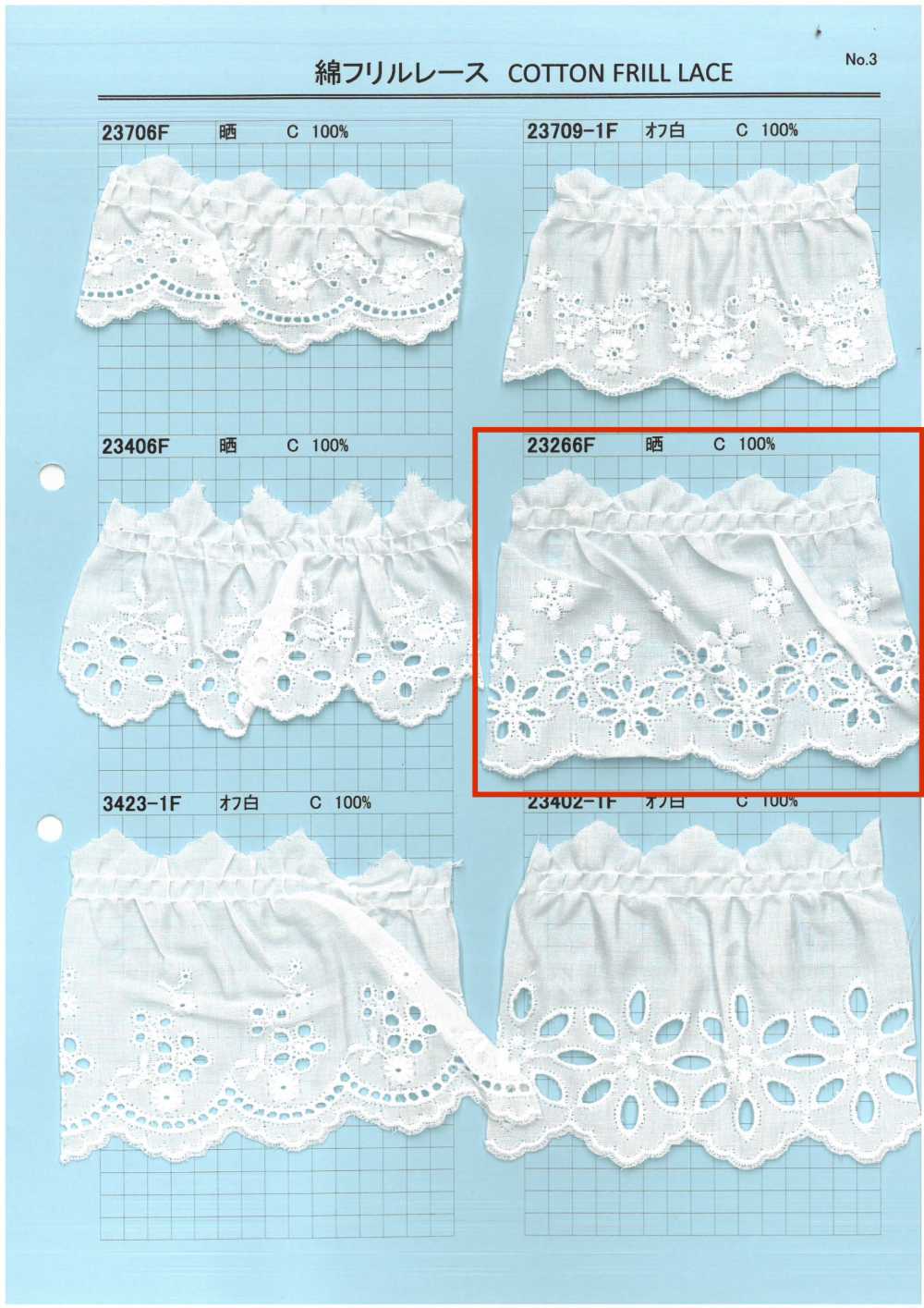 23266F Cotton Ruffle Lace Kyowa Lace