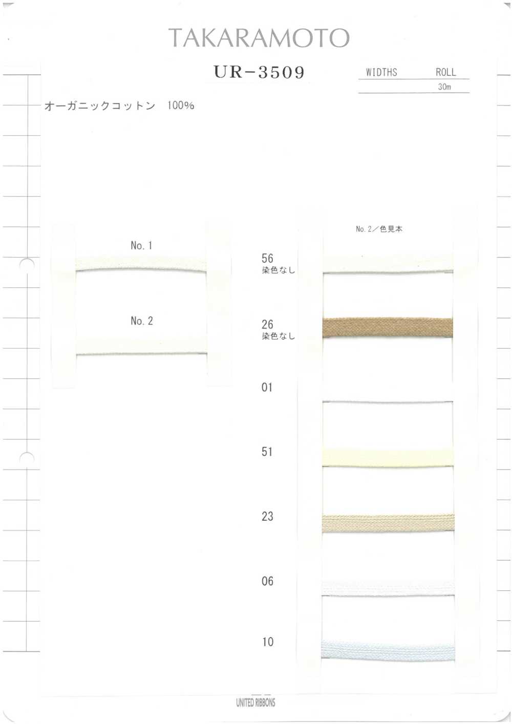 UR-3509-SAMPLE UR-3509 Sample Card UNITED RIBBONS