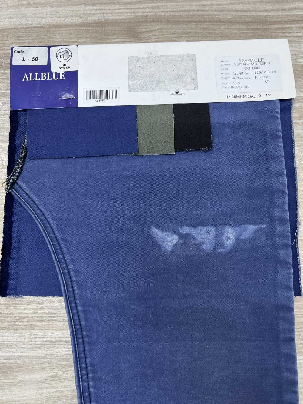 AB-FMOLE 12oz Vintage Denim[Textile / Fabric] ALLBLUE