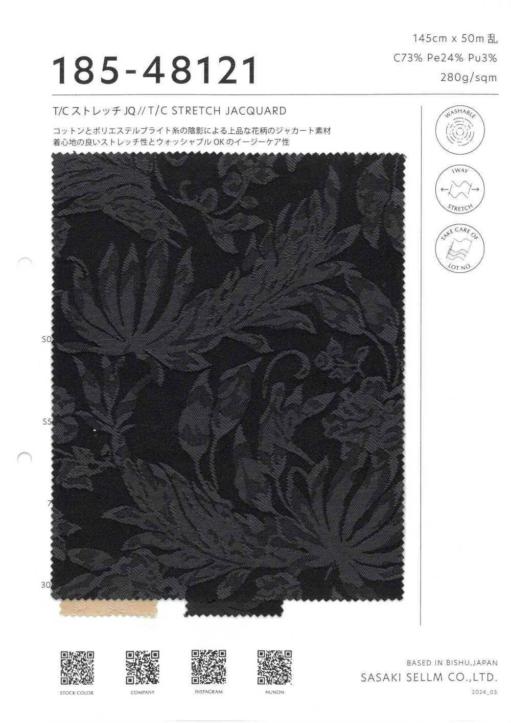 185-48121 T/C Stretch Jacquard[Textile / Fabric] SASAKISELLM