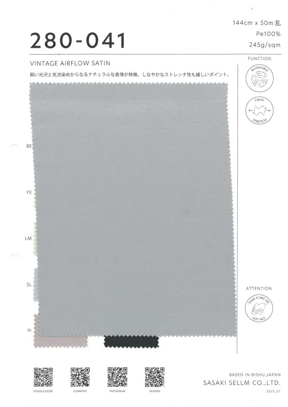 280-041 Vintage Airflow Satin[Textile / Fabric] SASAKISELLM
