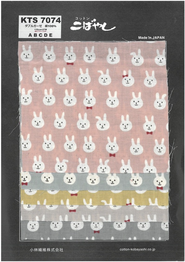 KTS7074 Double Gauze Bow Tie Rabbit Print[Textile / Fabric]