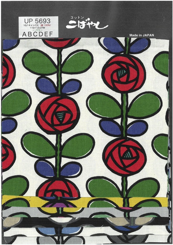 UP5693 10/1 Canvas Rose Print[Textile / Fabric]