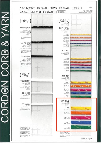 REF80MU Refre Dot Cord Bag String 8.0mm[Ribbon Tape Cord] Cordon