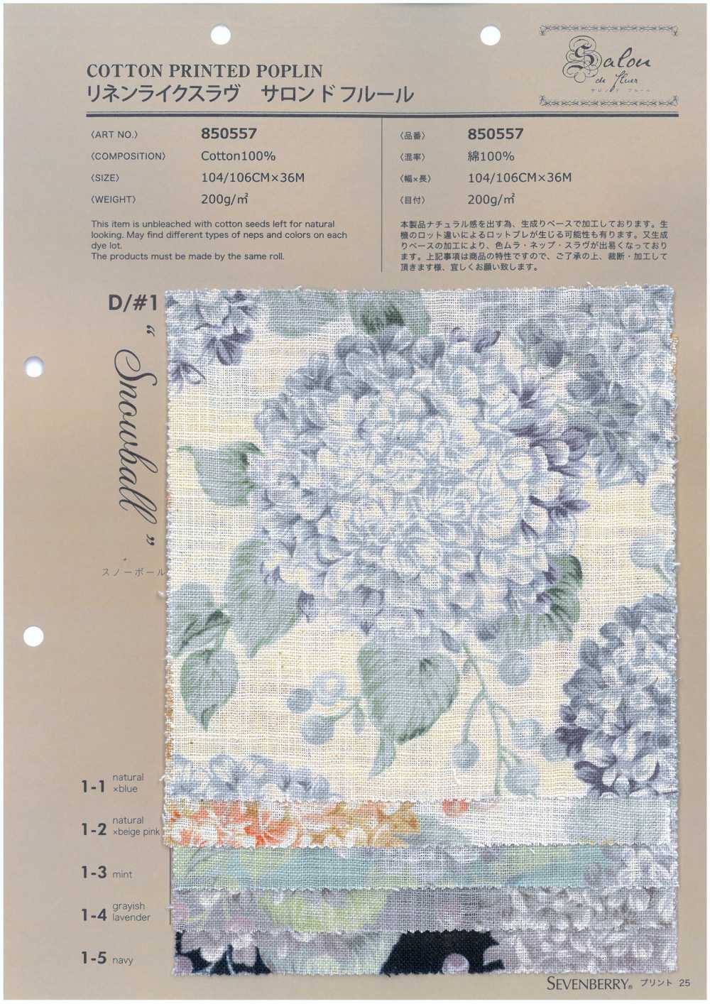 850557 Linen-like Slav Salon De Fleur Snowball[Textile / Fabric] VANCET