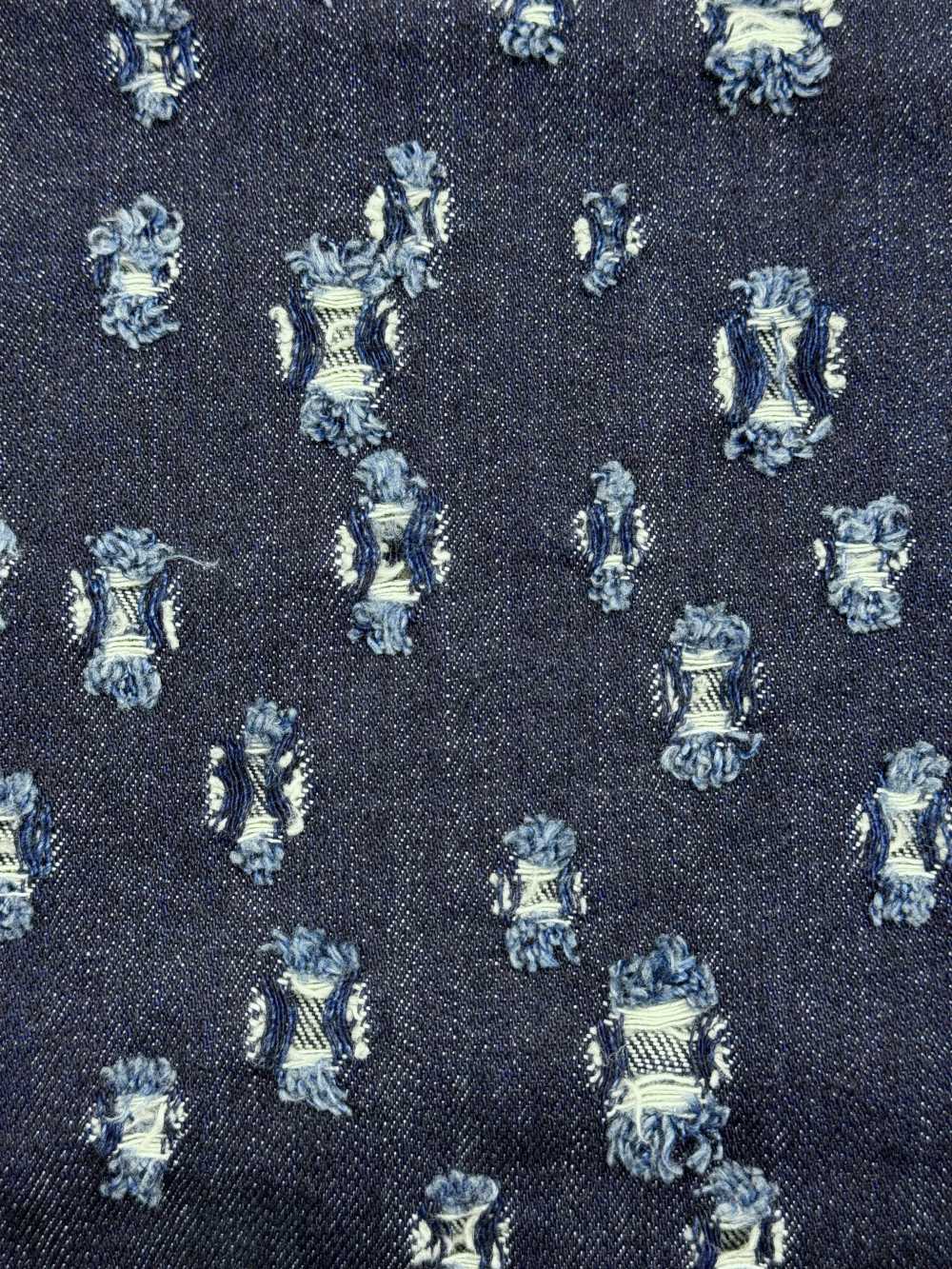 WALA-30ID Waracut Random Square Pattern Denim[Textile / Fabric] DUCK TEXTILE