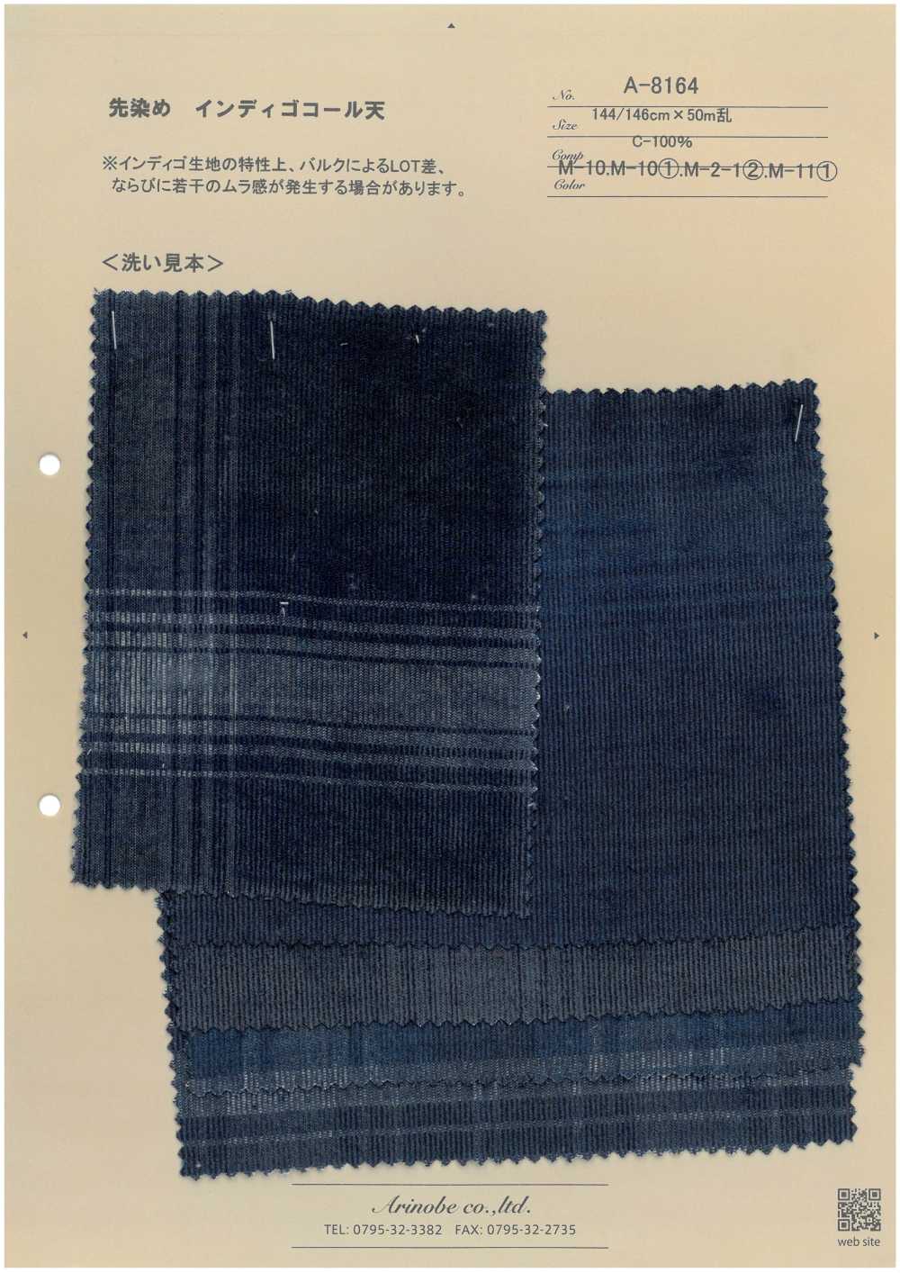 A-8164 Yarn Dyed Indigo Corduroy[Textile / Fabric] ARINOBE