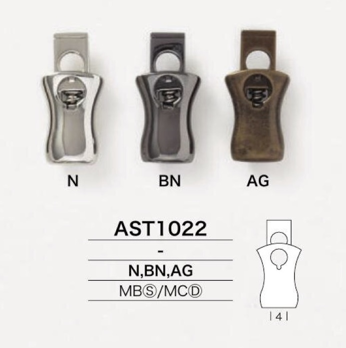 AST1022 Brass Spring/die-cast Tubular Cord Lock[Buckles And Rings] IRIS
