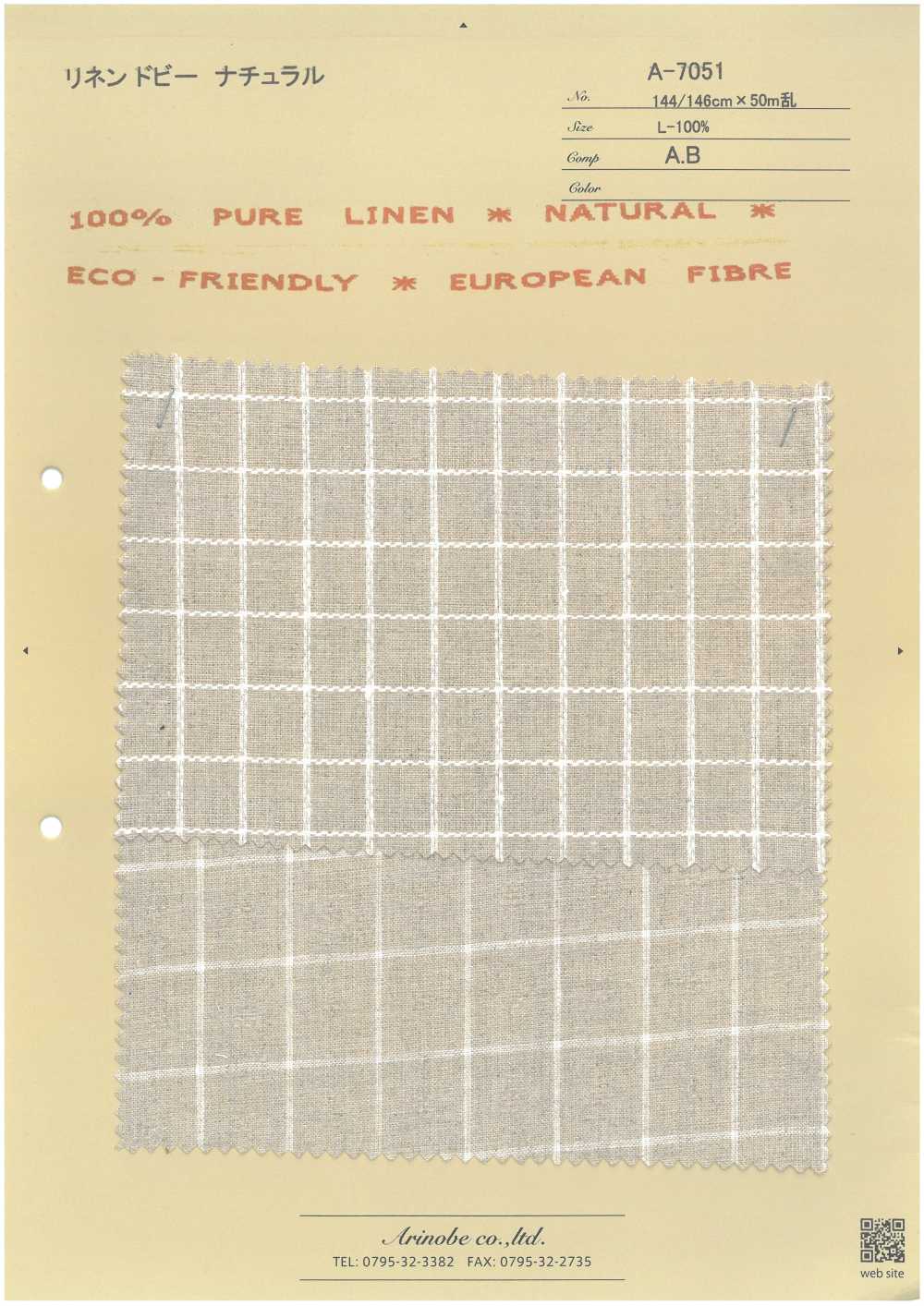 A-7051 Linen Dobby Natural[Textile / Fabric] ARINOBE