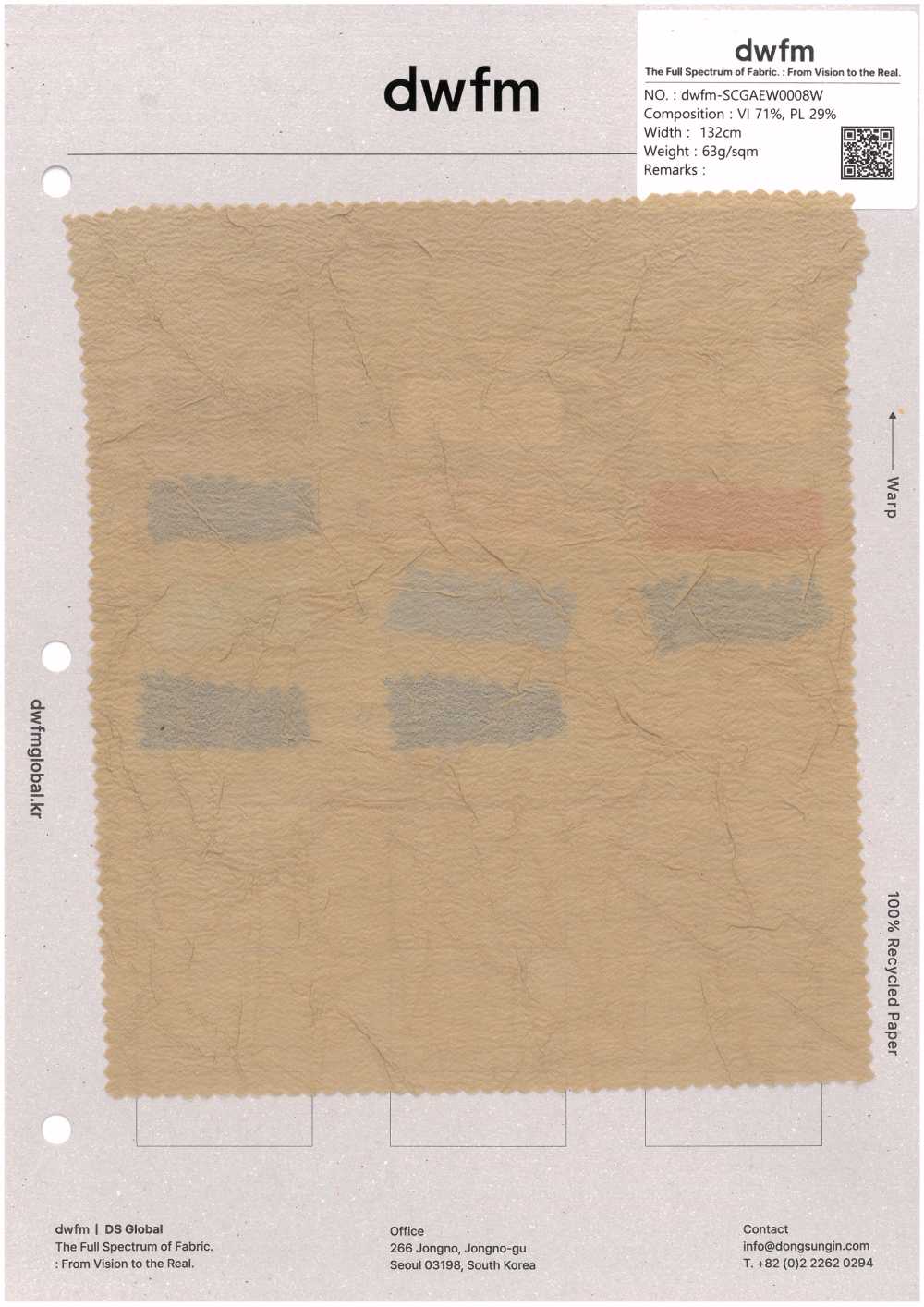 DWFM-SCGAEW0008W Wash Finish, Sheer Cloth[Textile / Fabric]