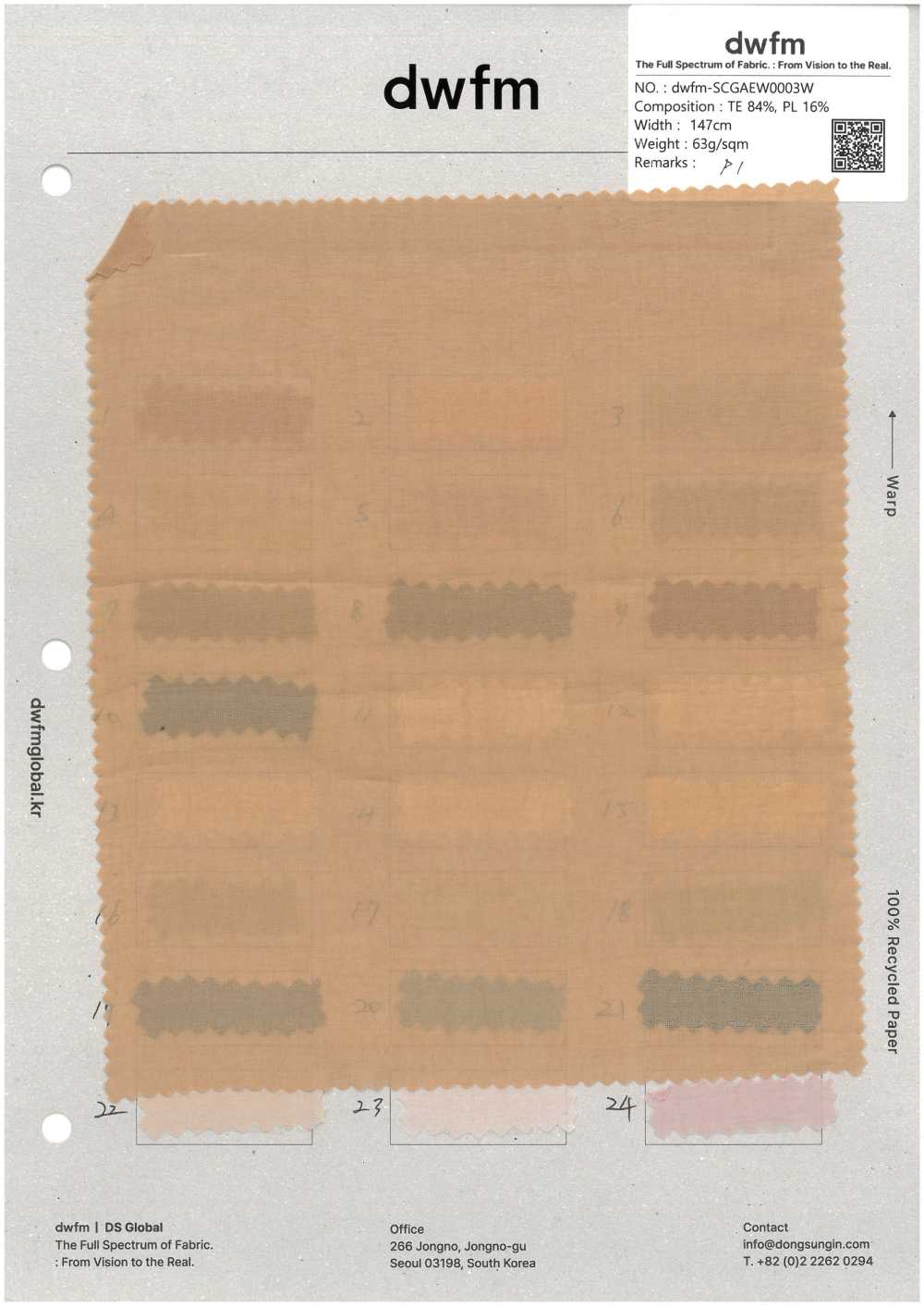 DWFM-SCGAEW0003W TENCEL™ Light Voile[Textile / Fabric]
